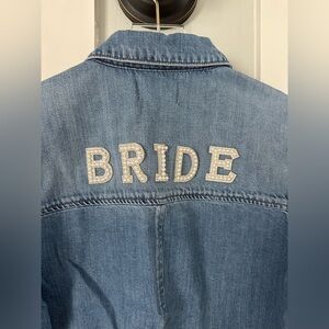 Denim Bride Jacket with Pearl Accents